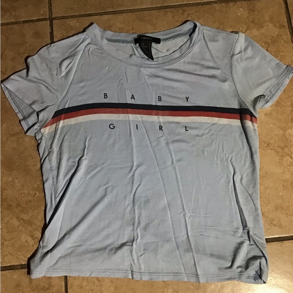 Forever 21 Baby Girl Graphic Tee - Blue and Pink